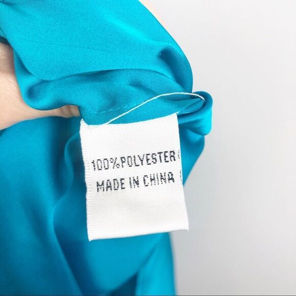 CACHE | Turquoise One Shoulder Draped Mini Dress Women’s Size 2 - Picture 6 of 9